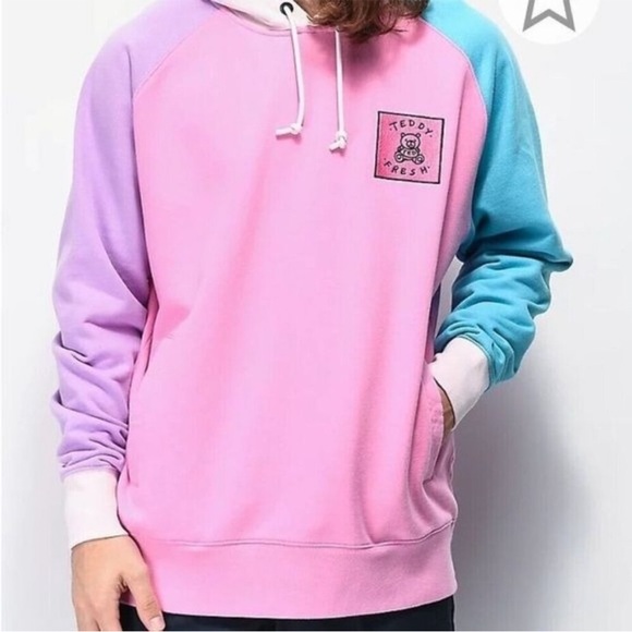 Teddy Fresh Colorblock Hoodie- Size Large- Pastel Colors - Picture 3 of 11